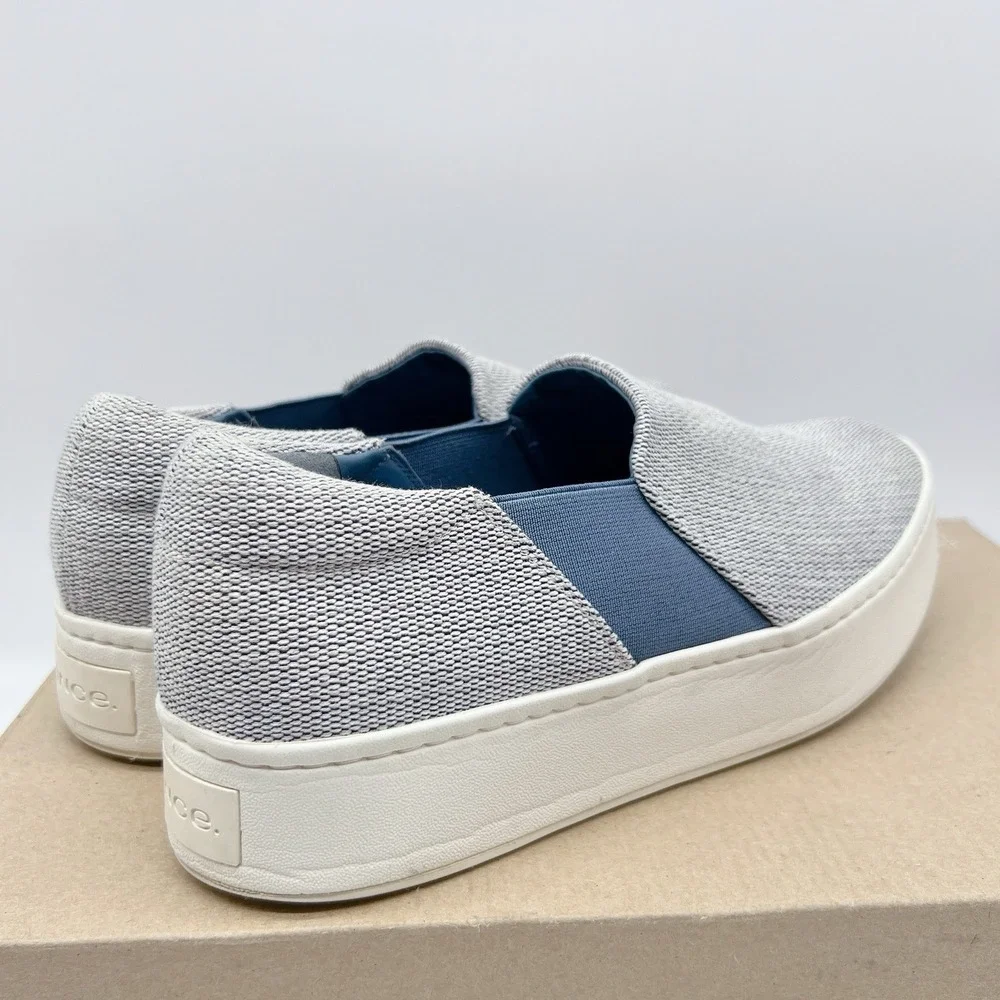 Vince Warren Women's Platform Fashion Sneakers Loafers White Blue EU 38.5 US 8.5